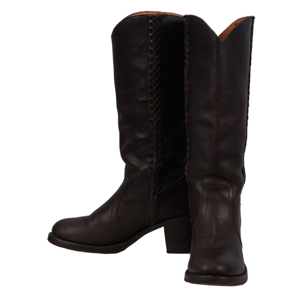 Frye 16-Inch Tall Knee Hi Braided Vintage Boots #77720 Women's 9.5 B